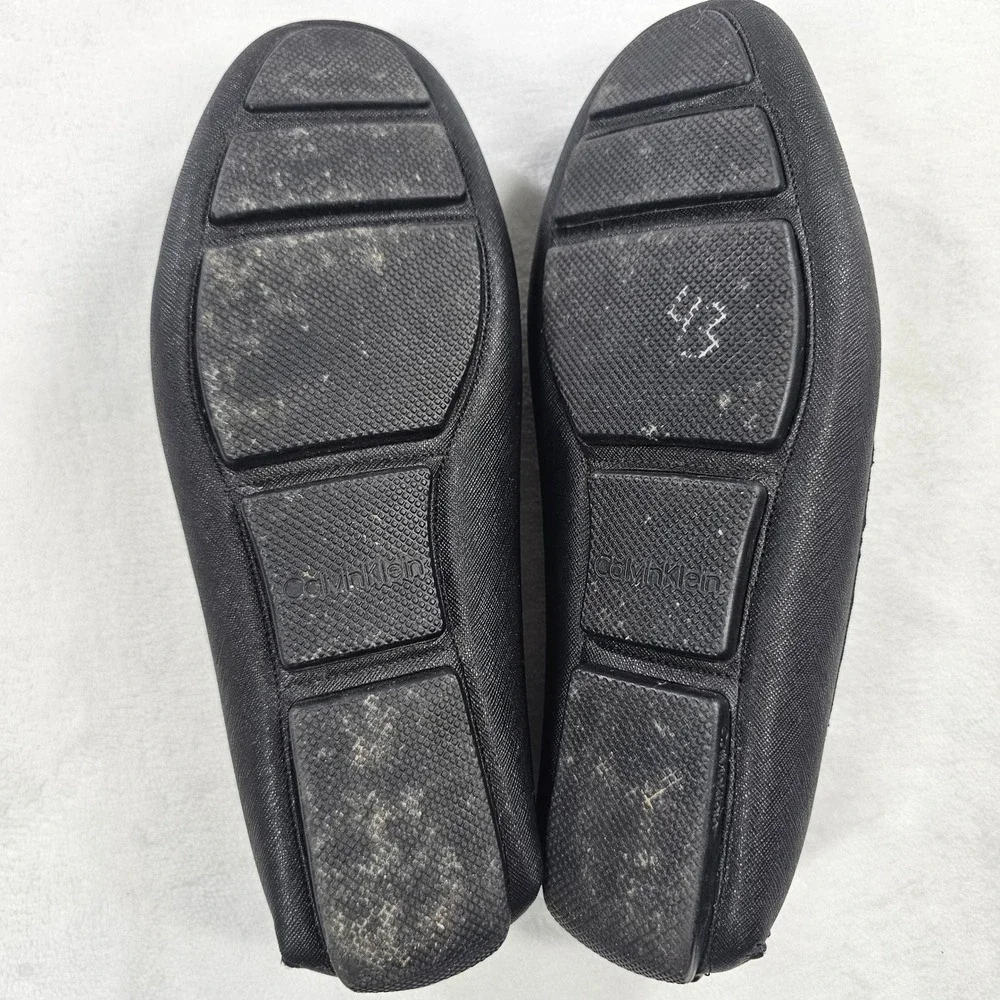 Calvin Klein Mens CMMERVE-R Black Saffiano Driving Loafers Shoes Size 9 MED